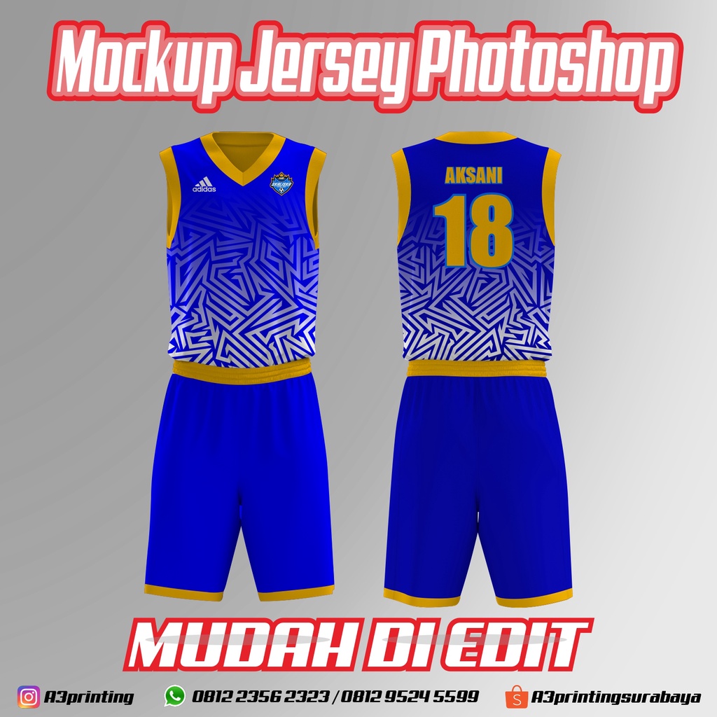 Jual Mockup Jersey Basket Coreldraw [MUDAH DI EDIT]