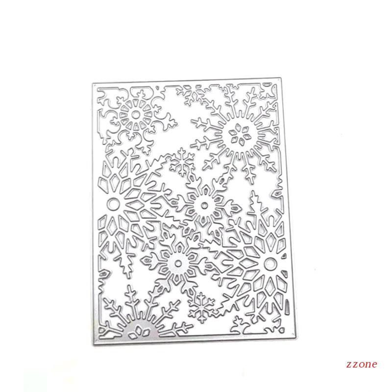 Zzz Cetakan Stensil Cutting Dies Motif Snowflake Natal Bahan Baja Karbon Untuk Scrapbook / Craft DIY