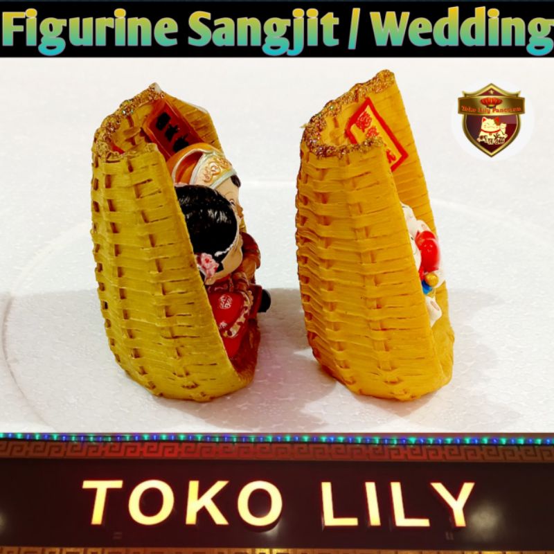 Figurine Sangjit / Pajangan Shuang Xi / Boneka Wedding Engagement / Miniatur Double Happiness