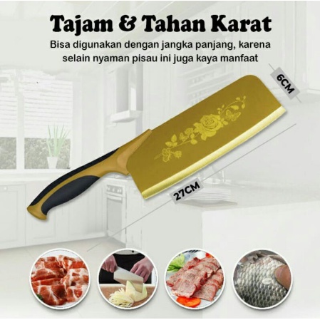 PISAU Set Berkualitas ROSE GOLD SET 5 IN 1 / KNIFE SET ROSE GOLD 5 IN 1