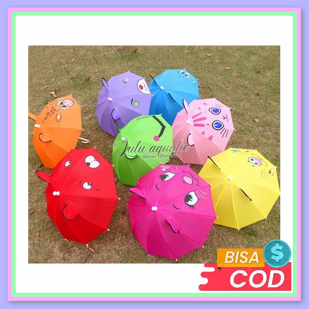Payung Lipat Kuat Dan Tebal Gratis Ongkir Cewek Terbaru Ungu Wanita Lipet Hujan Karakter Transparan 