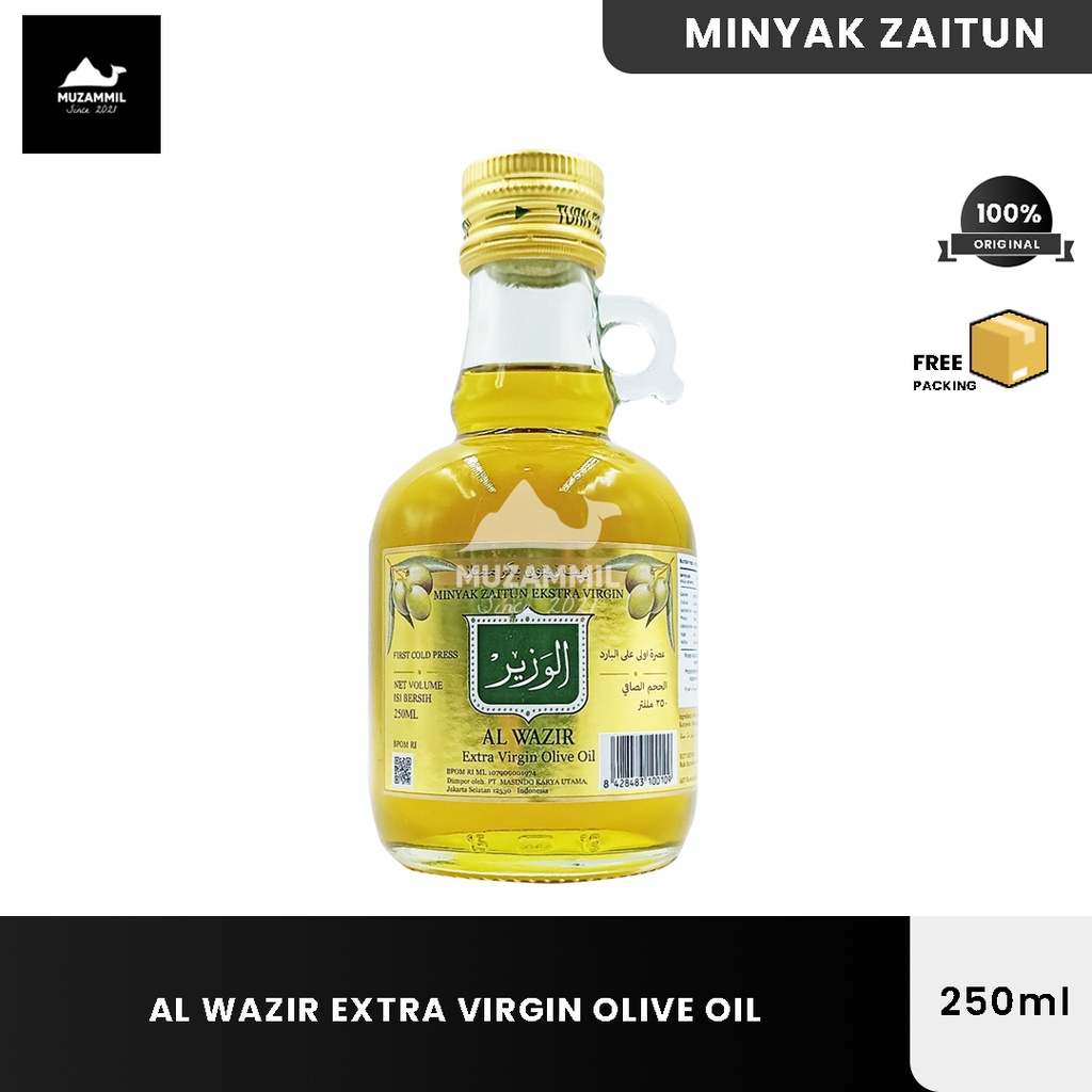 Minyak Zaitun  Al Wazir Extra Virgin Olive Oil250ml Premium Quality 100% Murni First Cold Press