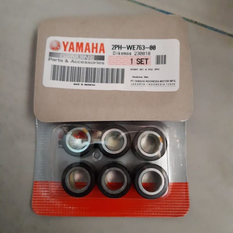 2PH-WE763-00 ROLLER WEIGHT SET MIO 125 M3 ASLI YAMAHA ORI ORIGINAL YAMAHA