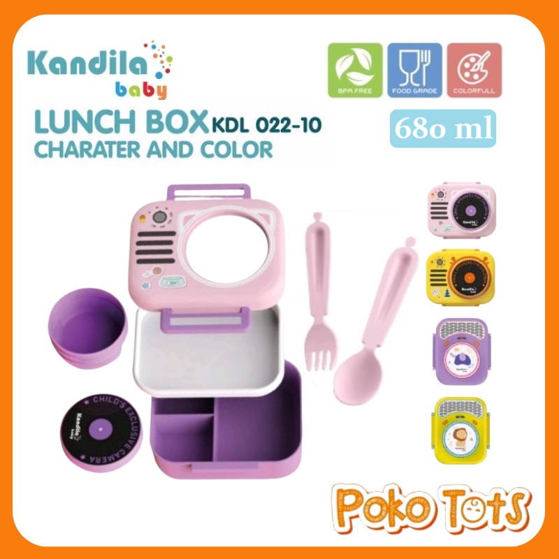 Kandila Baby Lunch Box With Fork &amp; Spoon 680ml KDL022-10 Kotak Makan Anak Kandila Baby Lunch Box With Fork &amp; Spoon 680ml KDL022-10 Kotak Makan Anak Character &amp; Colorful WHS