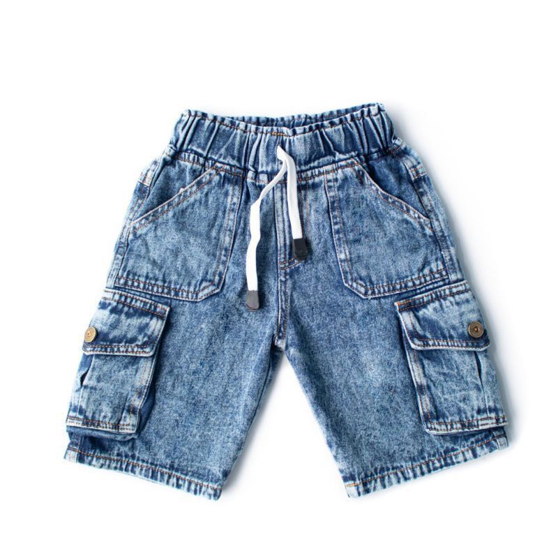 Celana Pendek Jeans Cargo Anak Laki Laki 1-5 tahun / Celana Pendek Anak Cargo