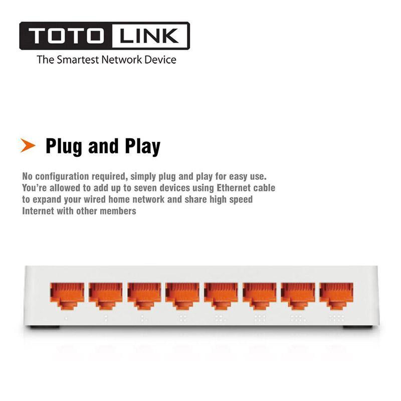 Desktop Switch/Hub Totolink S808G 10/100/1000Mbps 8 port