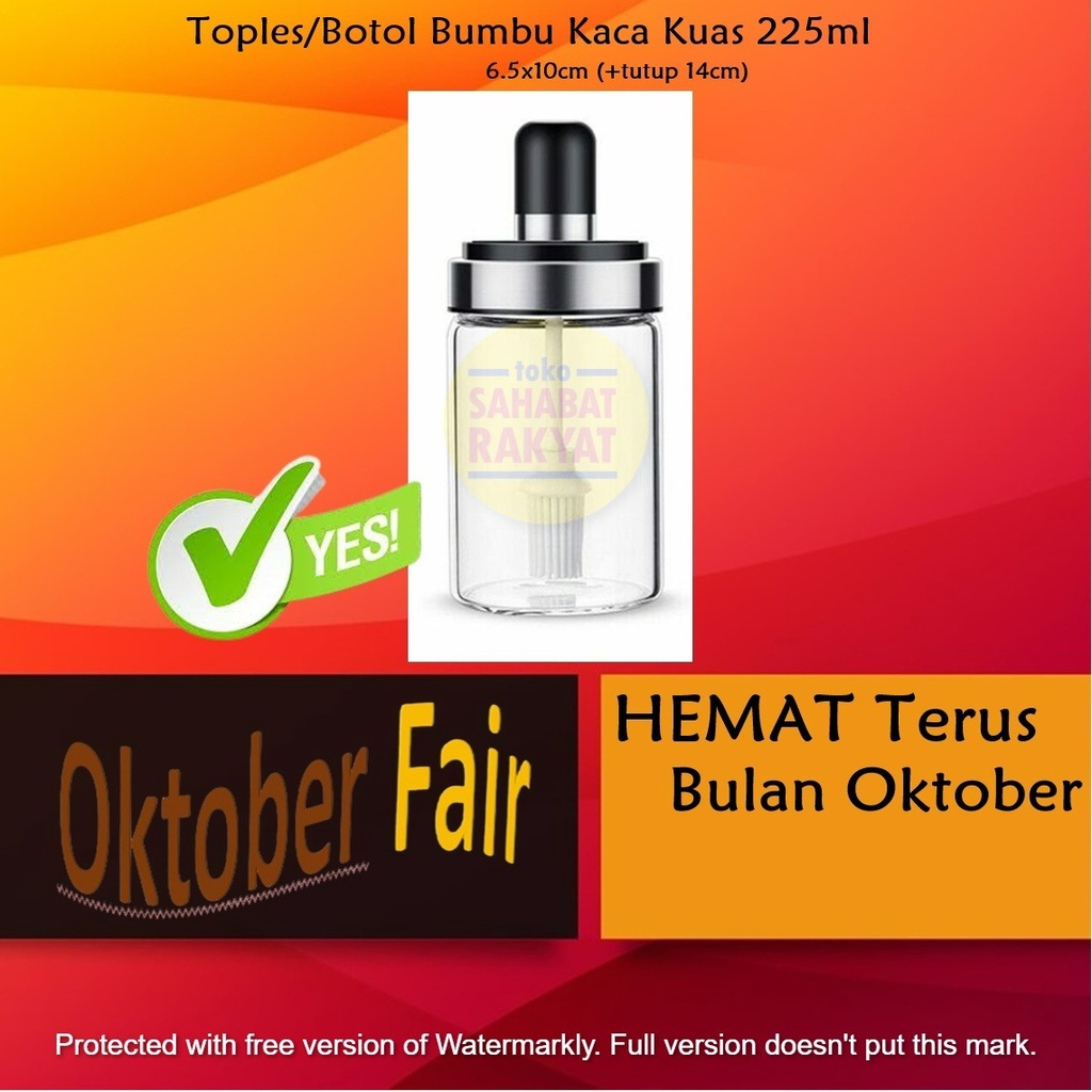 RML024O3 Toples/Botol Bumbu Kaca Kuas 225ml