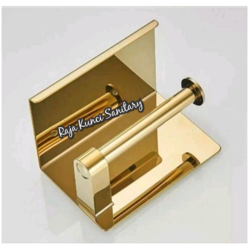 Tempat Tissue Stainless SUS 304 GOLD BLACK STAINLESS dispenser tisue toilet