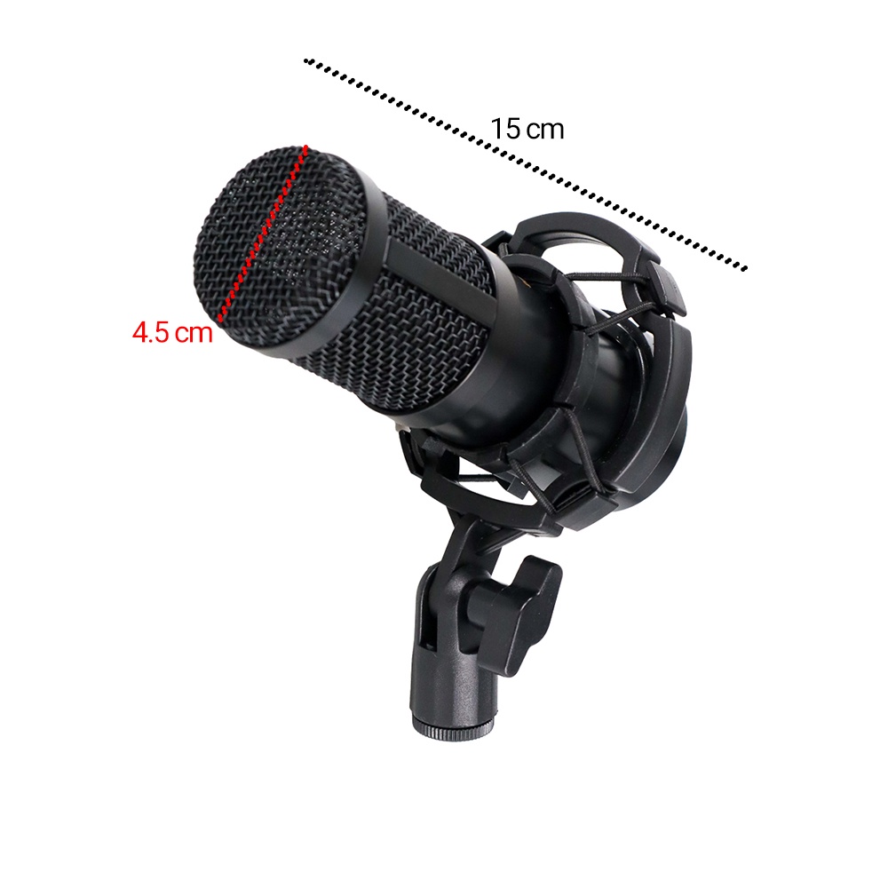 TaffSTUDIO Mikrofon Kondenser Studio dengan Shockproof Mount - BM-800 - Black/Black