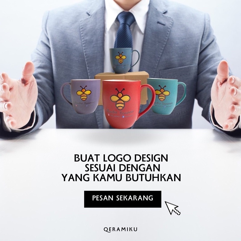 Jasa Cetak Logo Berwarna Mug Keramik