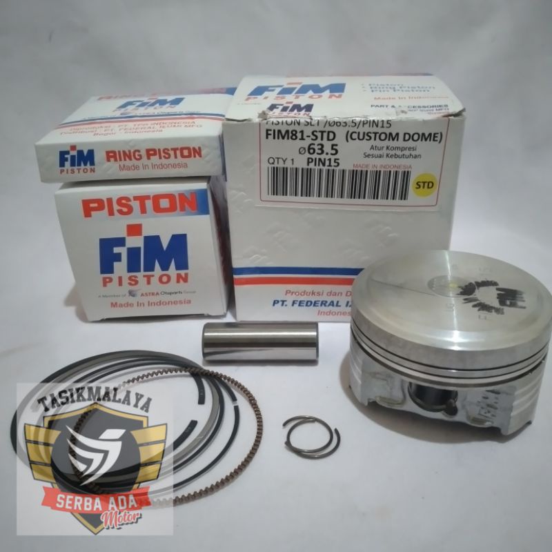 PISTON KIT SEHER KIT FIM 81 CUSTOM DOME MENTAH PEN 15 DIAMETER 63.5, 64, 64.5, 65