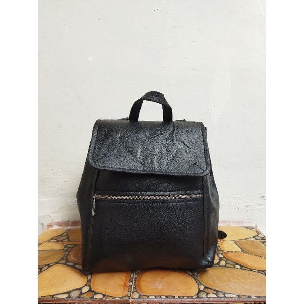 TAS RANSEL ZARA BESIC WANITA KULIT ASLI SECOND BRANDED IMPORT