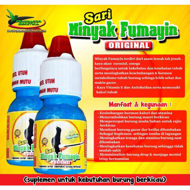 SARI MINYAK FUMAYIN PENGGACOR BURUNG/VITAMIN BURUNG