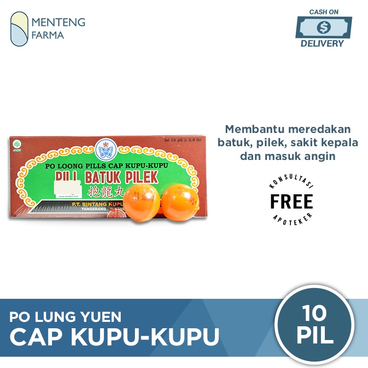 Po Lung Yuen Cap Kupu-Kupu - Dus Besar Isi 10 Pil