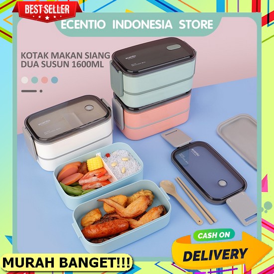 Ofm-C701 Lunch Box Set Tempat Makan Anak Set 600Ml Karakter Hewan Lucu Free Sendok / Kotak Bekal Ana
