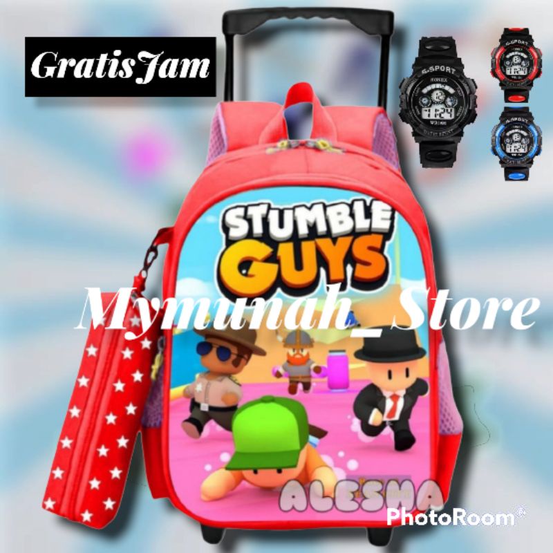 Tas Troli Anak Sekolah Karakter Stumble Guys Murah