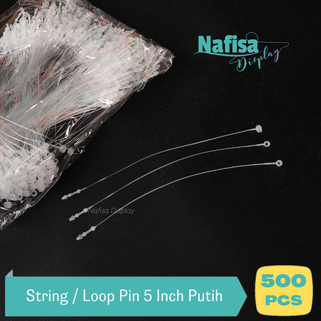 

String Loop Pin 5 Inch Putih Isi 500 Pcs Hang Tag Lock Untuk Label Nafisa Display SPLK5