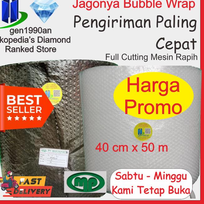 

Plastik Bubble Wrap 50 m x 40 cm Mulia Pak Orange TOMANG JAKBAR - Putih