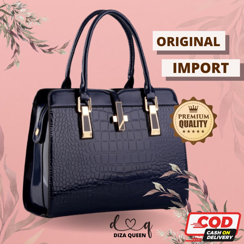 DQ177 Tas Kondangan Wanita Elegan Import Branded Terbaru Buat Ibu Ibu Pesta Mewah Glossy Original