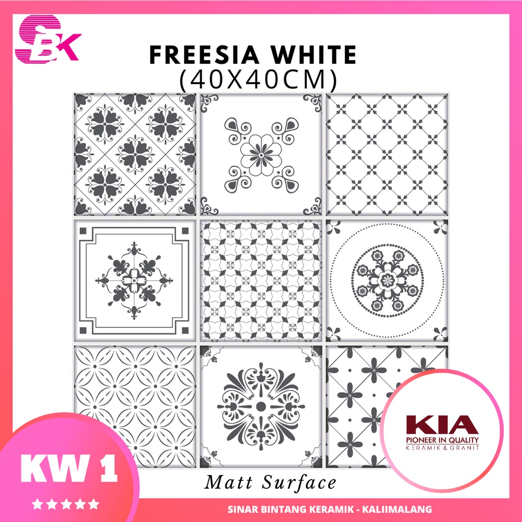 Keramik Vintage 40x40 Freesia White