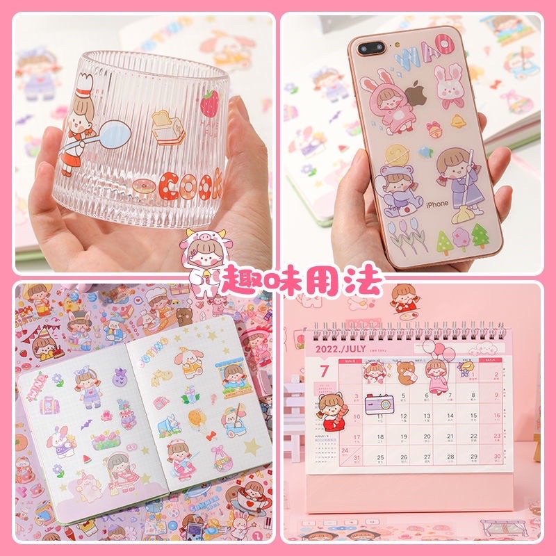 Stiker Waterproof Sticker Botol Minum Tumblr Viral Lucu Korea / Stiker Motif Kartun Korea Lucu Anti Air Dekorasi Handbook Scrapbook DIY