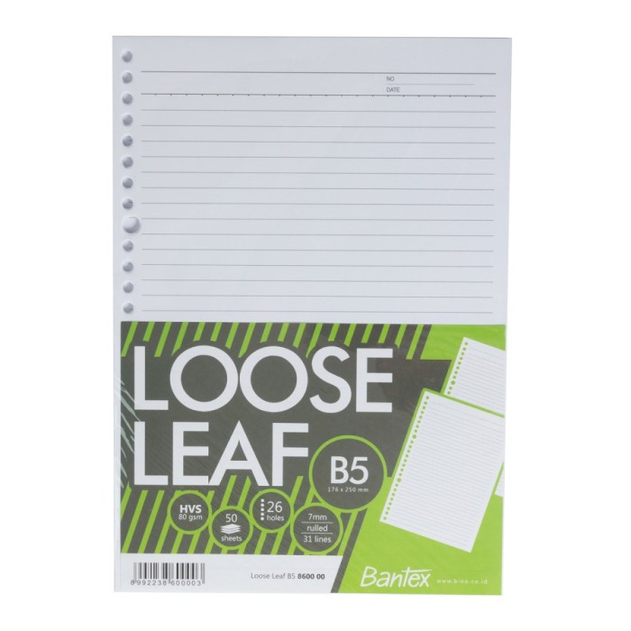 

LOOSE LEAF B5-50 BANTEX 8600 00