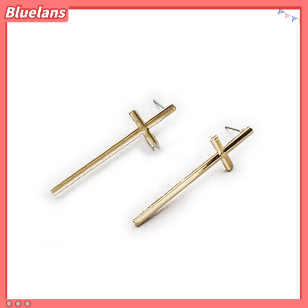 Bluelans Unisex Vintage Rock Punk Gothic Charm Cross Earrings Lovers Ear Studs Gift