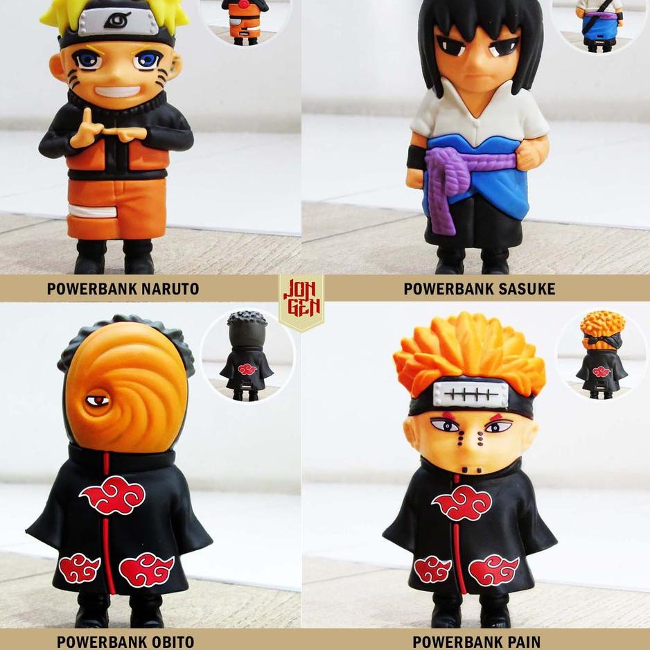 Fresh Product--Powerbank Karakter Naruto Sasuke Obito Pain Luffy Zoro Usopp Sanji Franky Chopper Kum