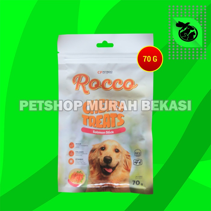 Snack Makanan Anjing Rocco Chew Dog treats Non Meat Jerky Jerhigh 70Gr