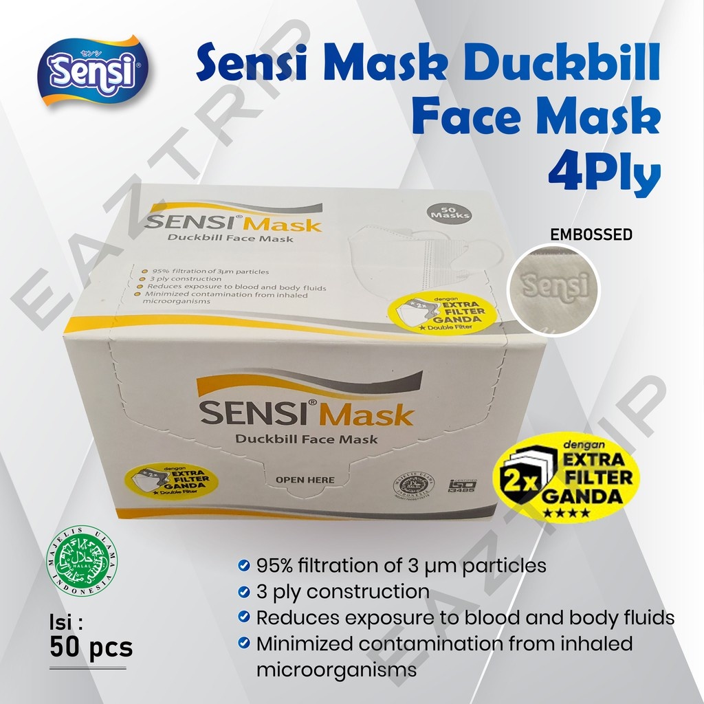 MASKER SENSI DUCKBILL 4PLY Masker 3 ply Face DUCKBILL mask isi 50pcs asli SENSI