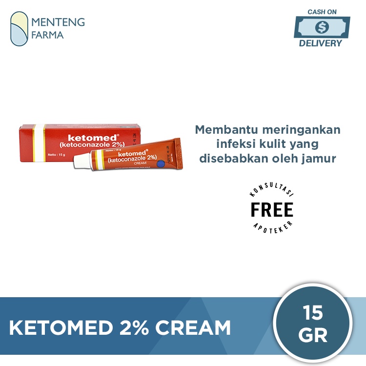 Ketomed 2% Cream 15 Gram - Salep Kulit Panu, Kurap, Kudis, Kutu Air