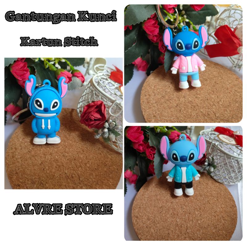 Gantungan Kunci Kartun Stitch Keren Import - Ganci aksesoris kualitas import