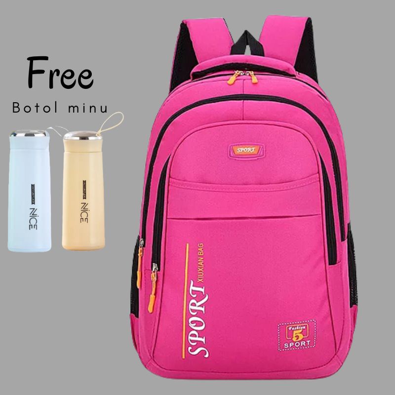 LM 02 Tas Ransel Backpack gendong distro Bag pack wanita sekolah waterproof Luckme/tas sekolah anak laki-laki anak perempuan backpack sekolah anak tk sd smp sma kuliah