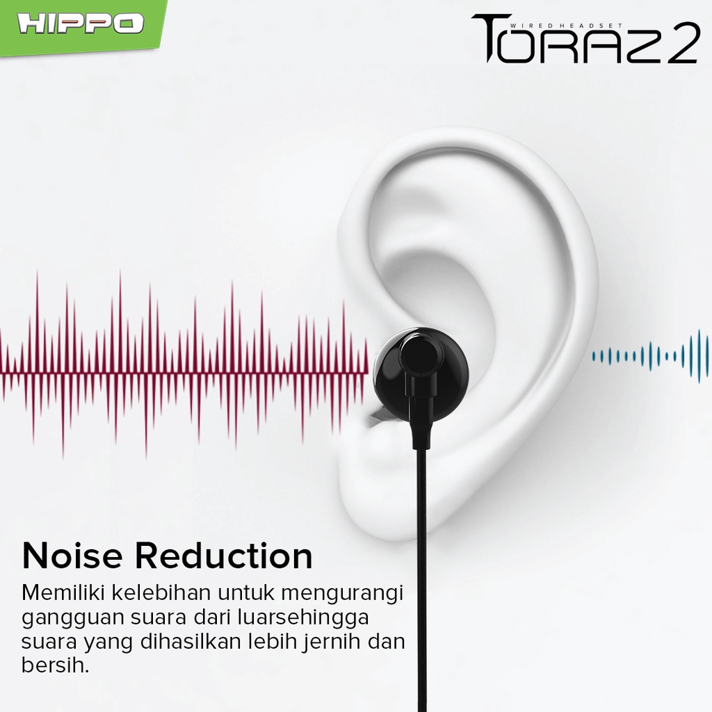 Hippo Earphone Toraz2 Super Bass Jack 3.5 mm Wired Handsfree Android Original Earbuds Headset