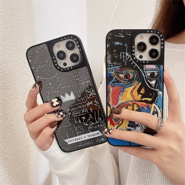 Promo IPHONE 11 12 13 PRO MAX HYBRID CASE BASQUIAT X CASETIFY - IPHONE 11 WHITE CHALK Limited