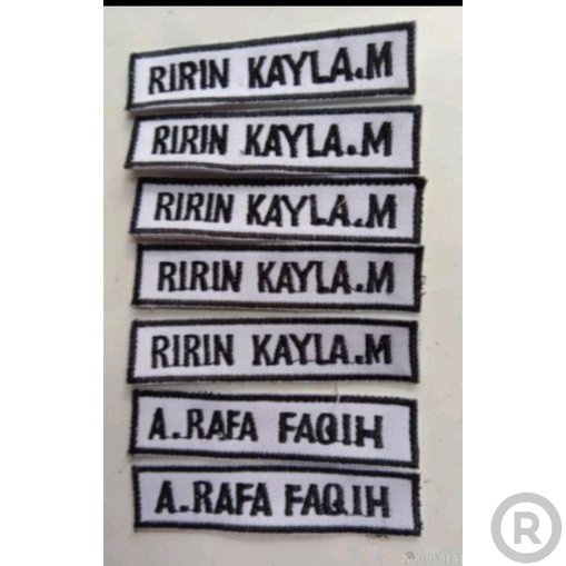 nama sekolah bordiran Bordir Nama Dada Sekolah