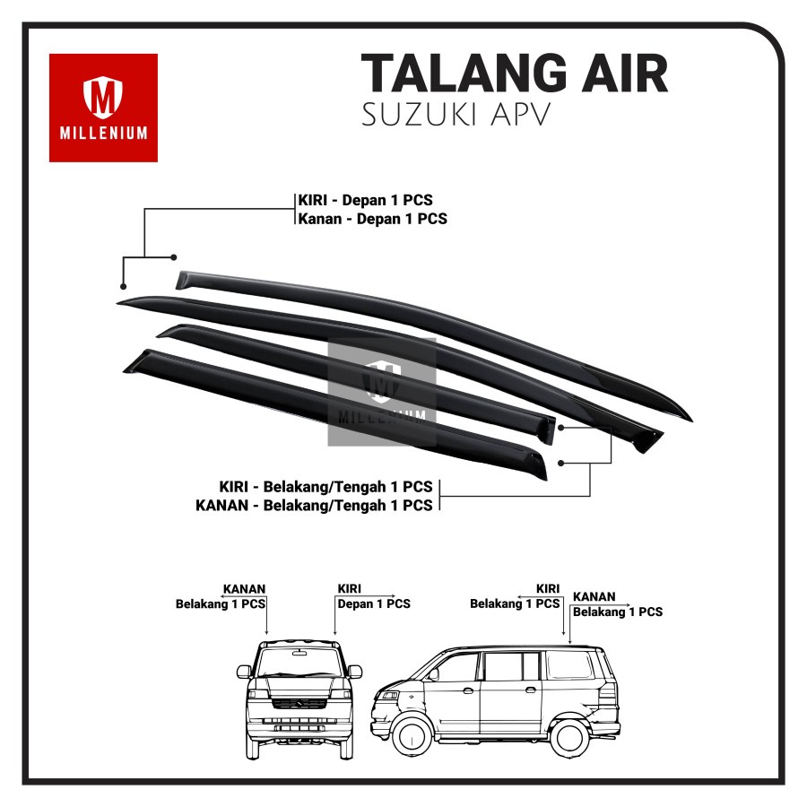 TALANG AIR PINTU MOBIL SUZUKI APV 2004 - 2023 SLIM - 4 PINTU