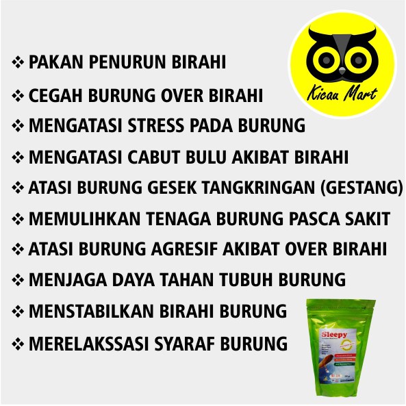 PAKAN MAKANAN BURUNG OBAT PENURUN PENSTABIL OVER BIRAHI OB SLEEPY CANARY KENARI STABILIZER PSLBGC