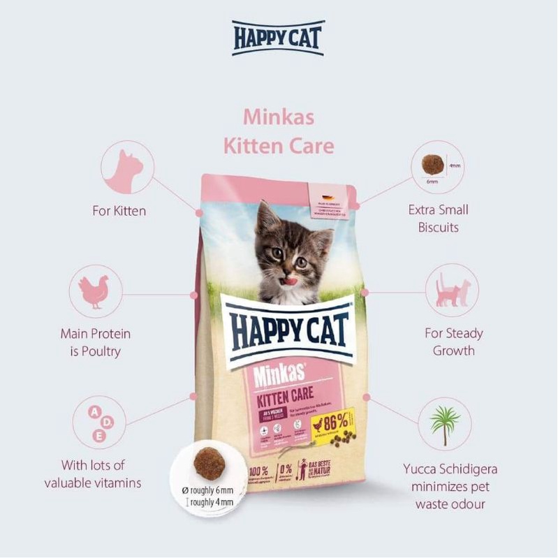 Happy Cat Minkas Kitten Care 1,5kg Freshpack / Makanan Kucing Anakan