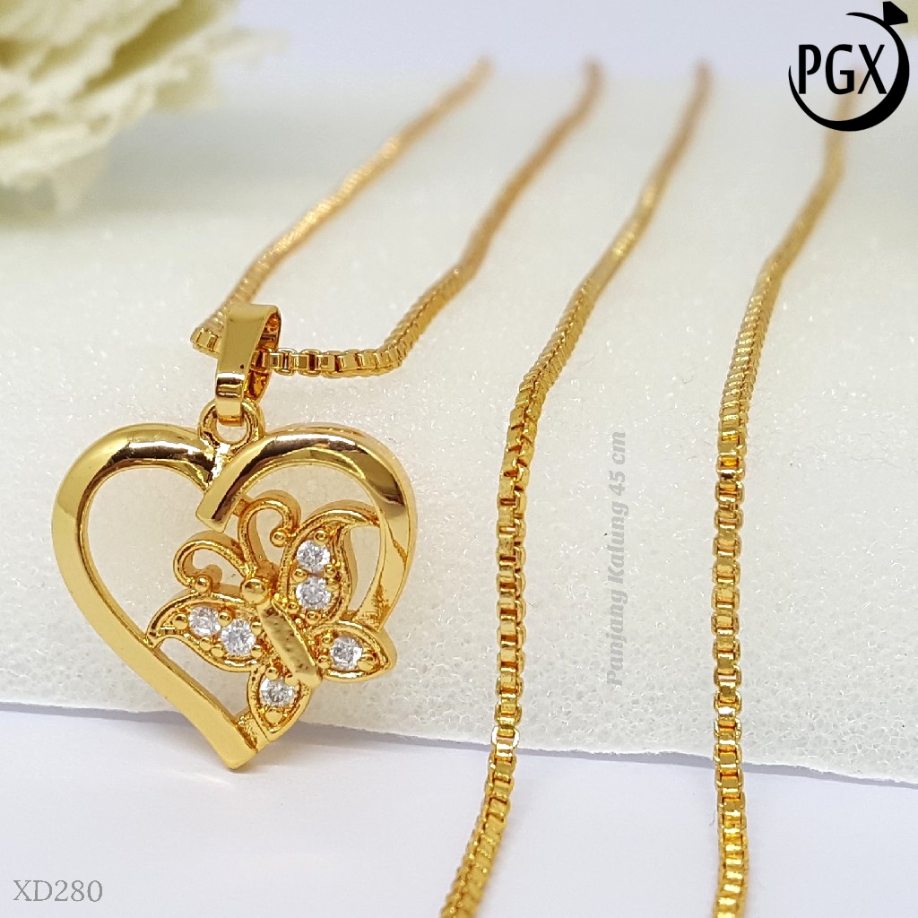 PGX Kalung Wanita Xuping Aksesoris Fashion Perhiasan Lapis Emas XD280