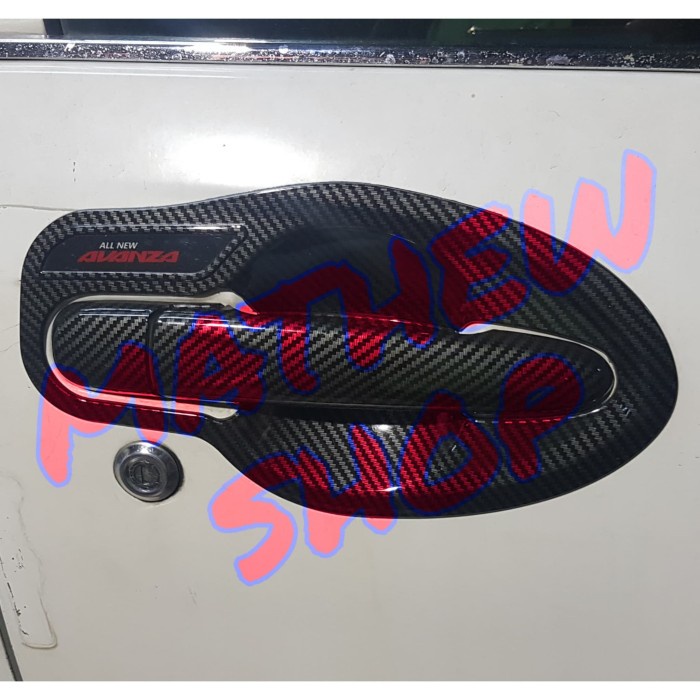 [BISA COD] Paket Outer Grand New Avanza 2016 2017 2018 Carbon  Cover Door Handle / Perlengkapan Vari