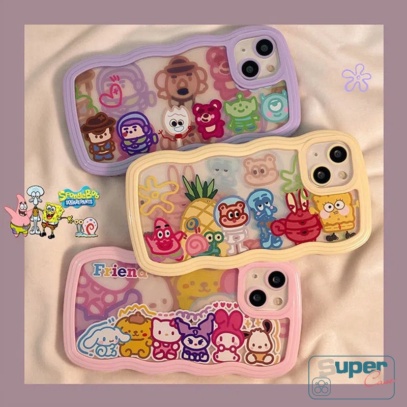 Wavy Edge Soft Case Oppo A17 A15 A95 A17K A57 A78 A77s A96 A12 A76 A55 A16K A16 A9 A5 A1K A5s A3s A54 A74 A15s Reno 8T A54S A7 A16s A52 A33 A72 A35 A32 Kartun Disney Animals Case