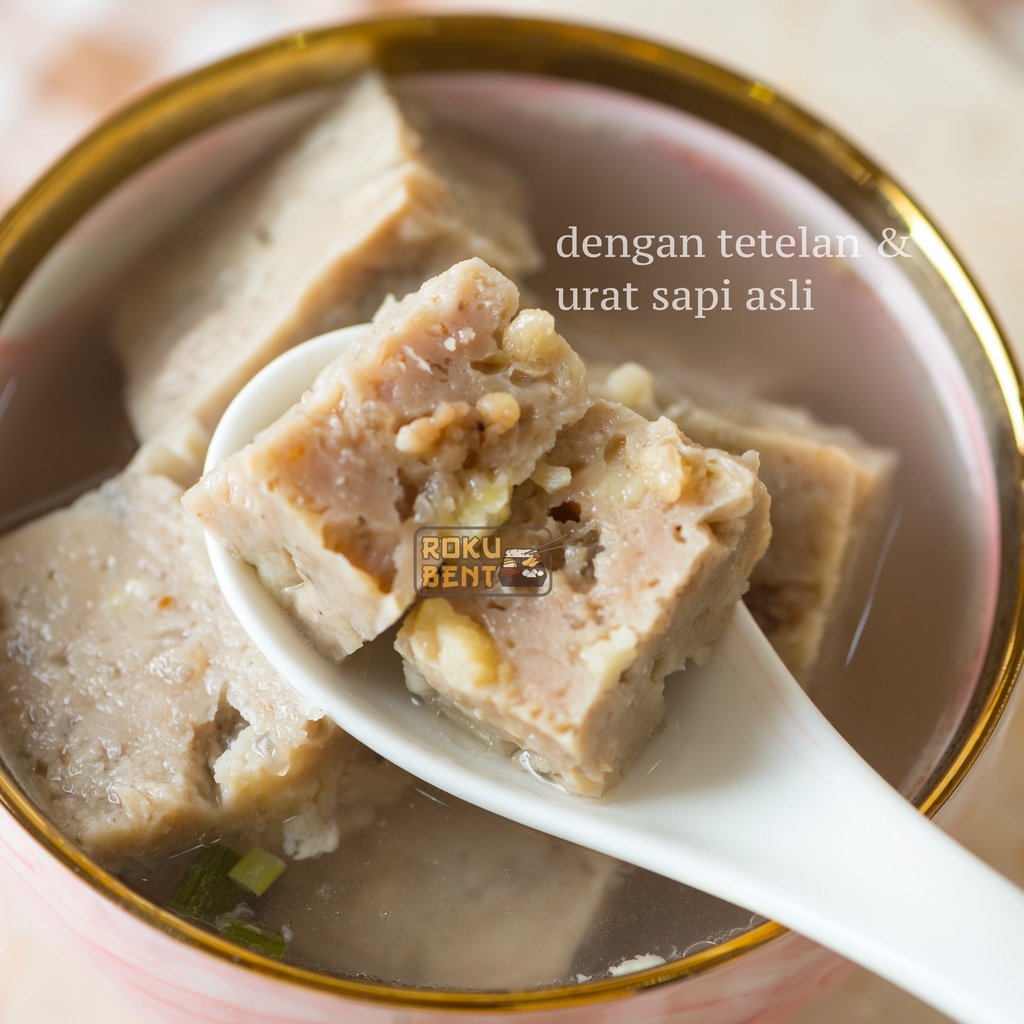 Bakso Urat Kotak Roku Bento isi 10 Pcs - Homemade Baso Sapi Siap Masak Tanpa MSG