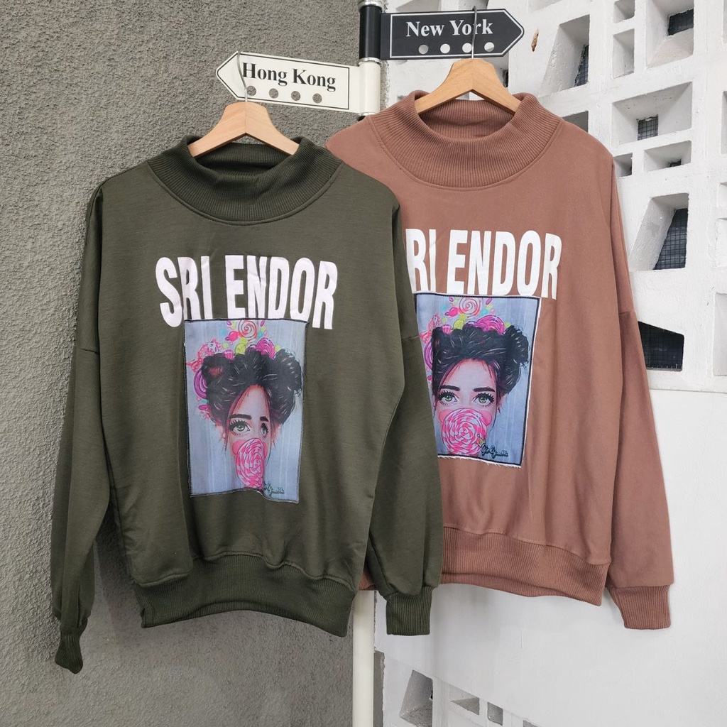 ( isi 2 pcs ) sweater jaket couple pasangan oversize sri endor / jaket pasangan pacar bahan reglan /