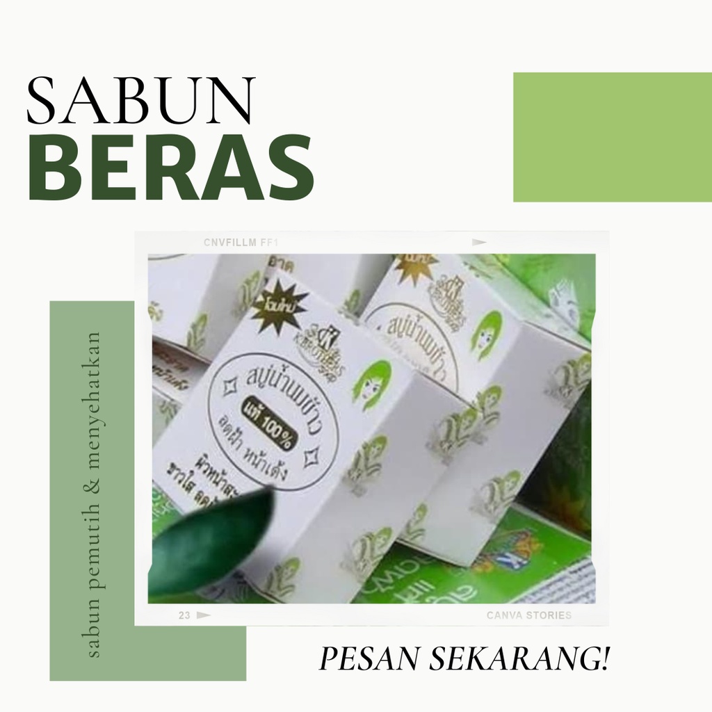 Perawatan Kulit Tubuh Sabun Beras Batang Milk Rice Soap Shower Mandi Natural