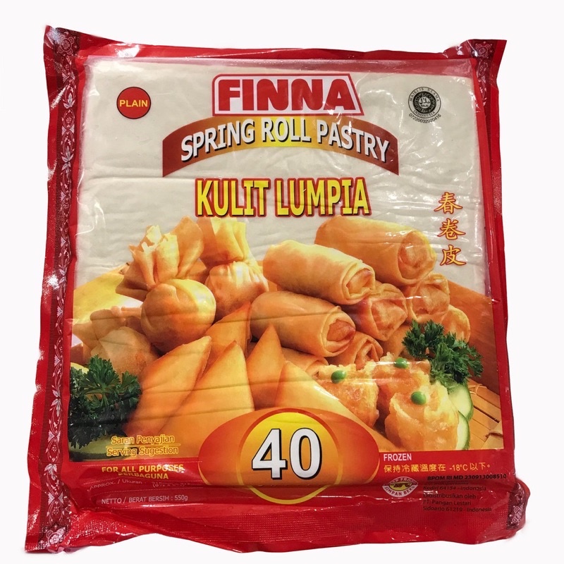 

FINNA Kulit Lumpia (Spring Roll Skin) 215 X 215 MM ISI 40 LBR JUMBO BESAR