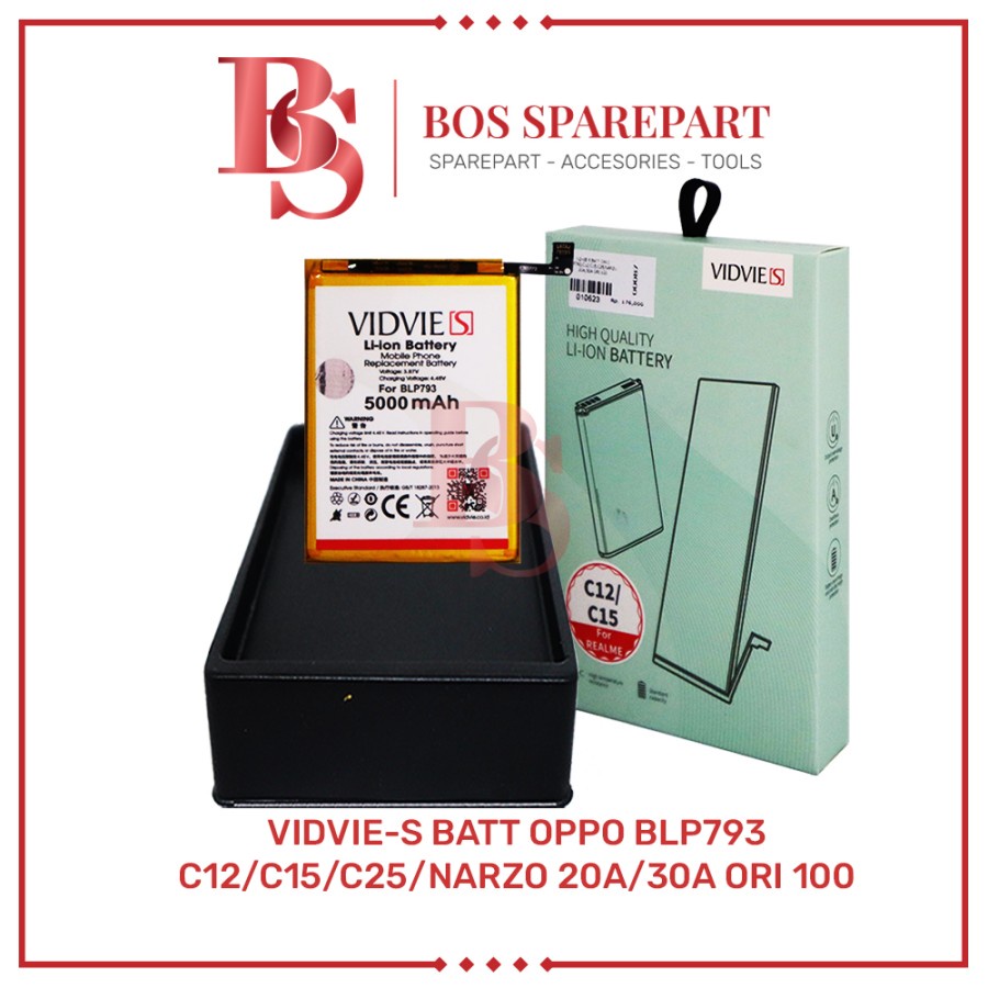 VIDVIE-S BATERAI OPPO BLP793 / C12 / C15 / C25 / NARZO 20A/30A ORI 100 / BATTERY / BATRE