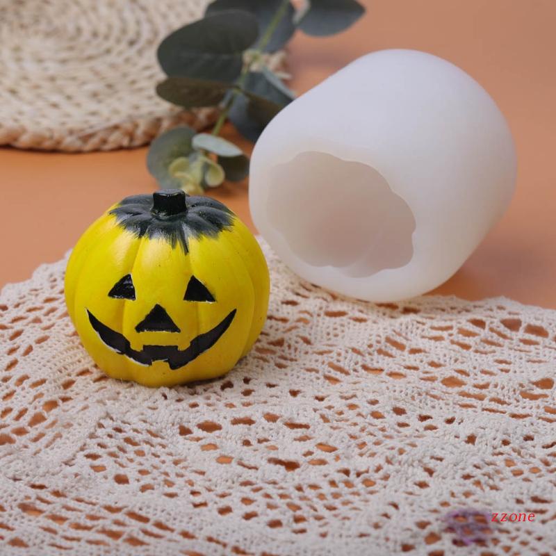 Cetakan Sabun Handmade DIY Bentuk Labu 3D Bahan Silikon Untuk Dekorasi Halloween