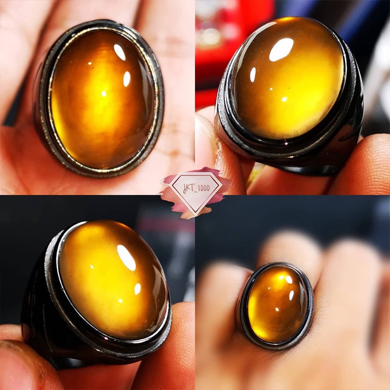 Cincin Batu Akik Asli Natural Bio Solar Neon Kristal