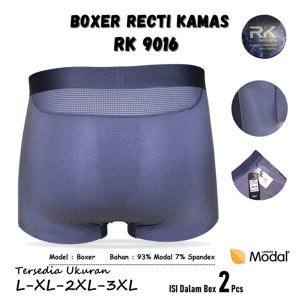 Celana Dalam Boxer Pria RECTI KAMAS RK W9016 Isi 2Pcs